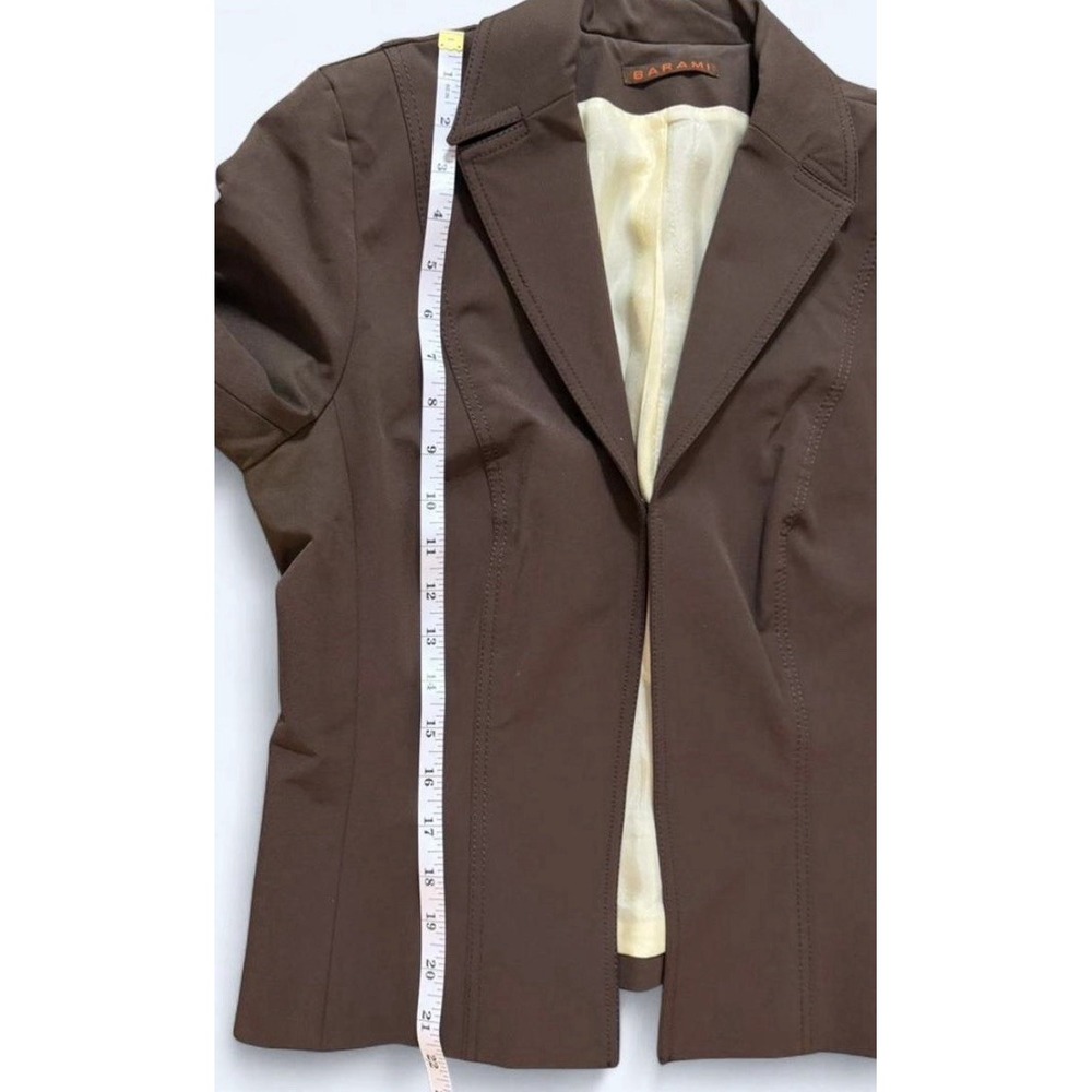 Vintage Barami Y2K Cropped Blazer Brown Tailored Jacket Lined Women's 10 Career - Picture 10 of 12